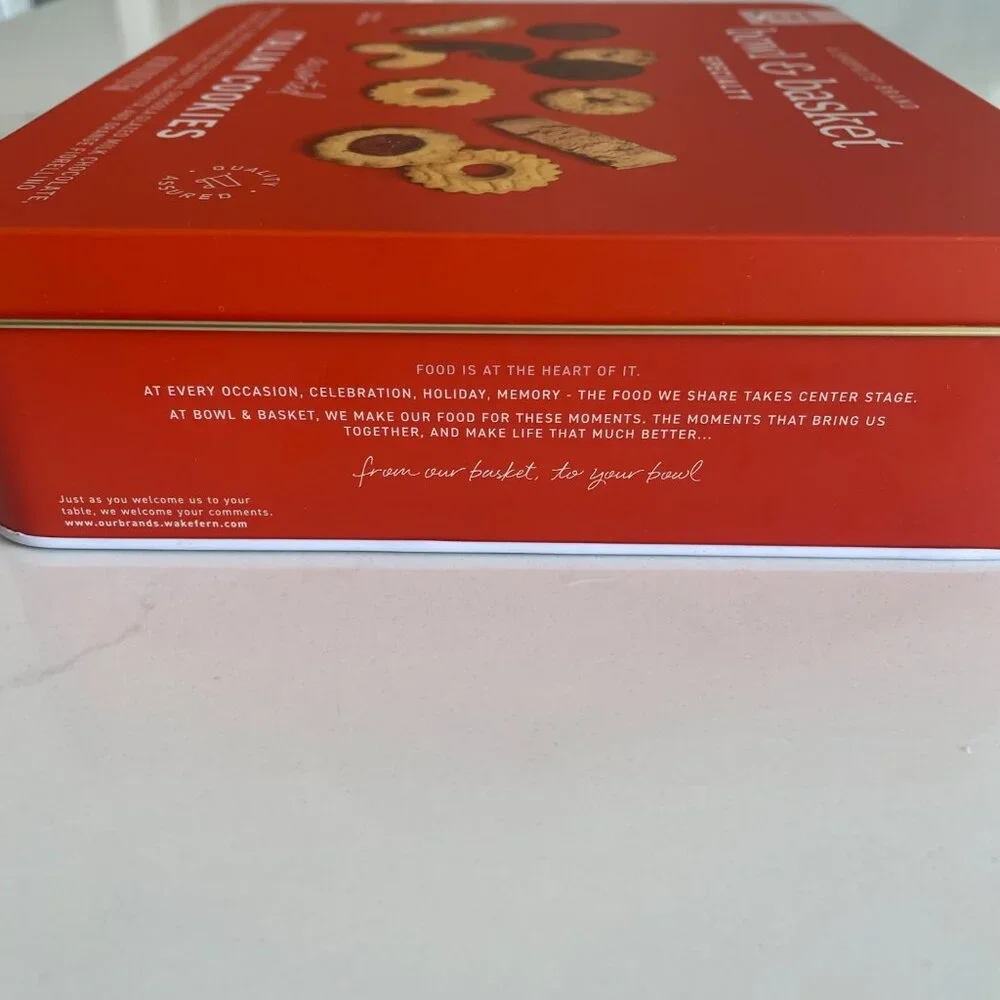 Empty Large Italian Cookie Candy Tin Rectangular Shape